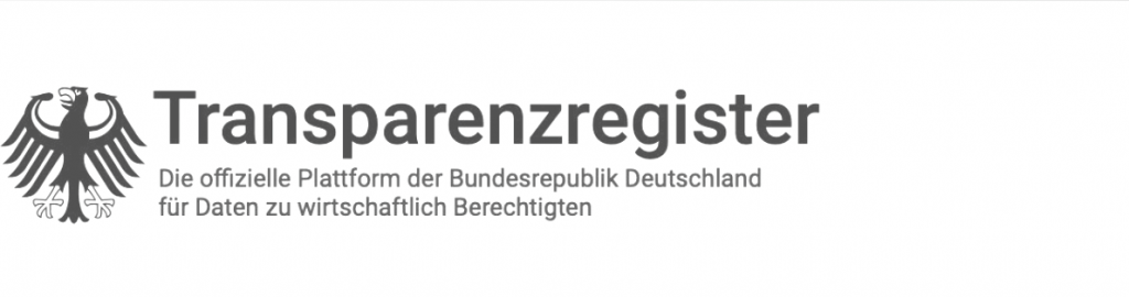 Transparenzregister Logo in weiß/grau
