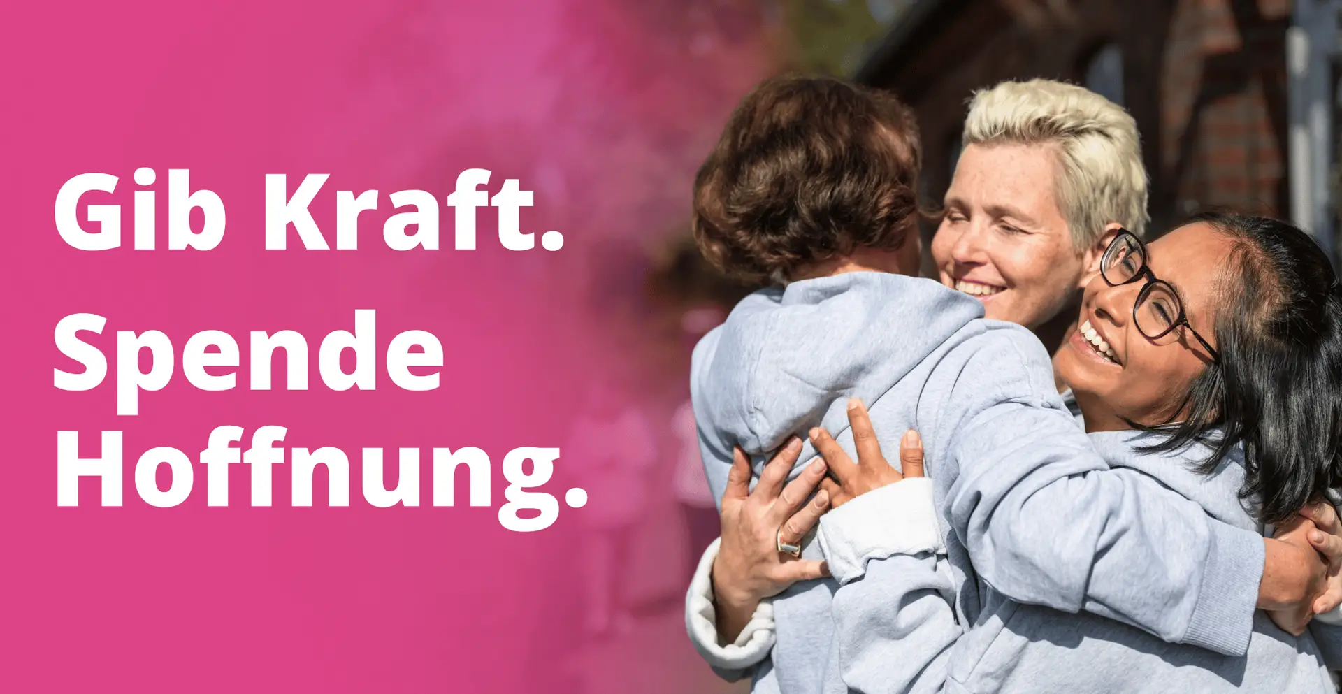 Gib Kraft. Spende Hoffnung. Banner