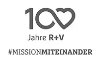 100 Jahre R*V #MissionMiteinander in grau auf weiß